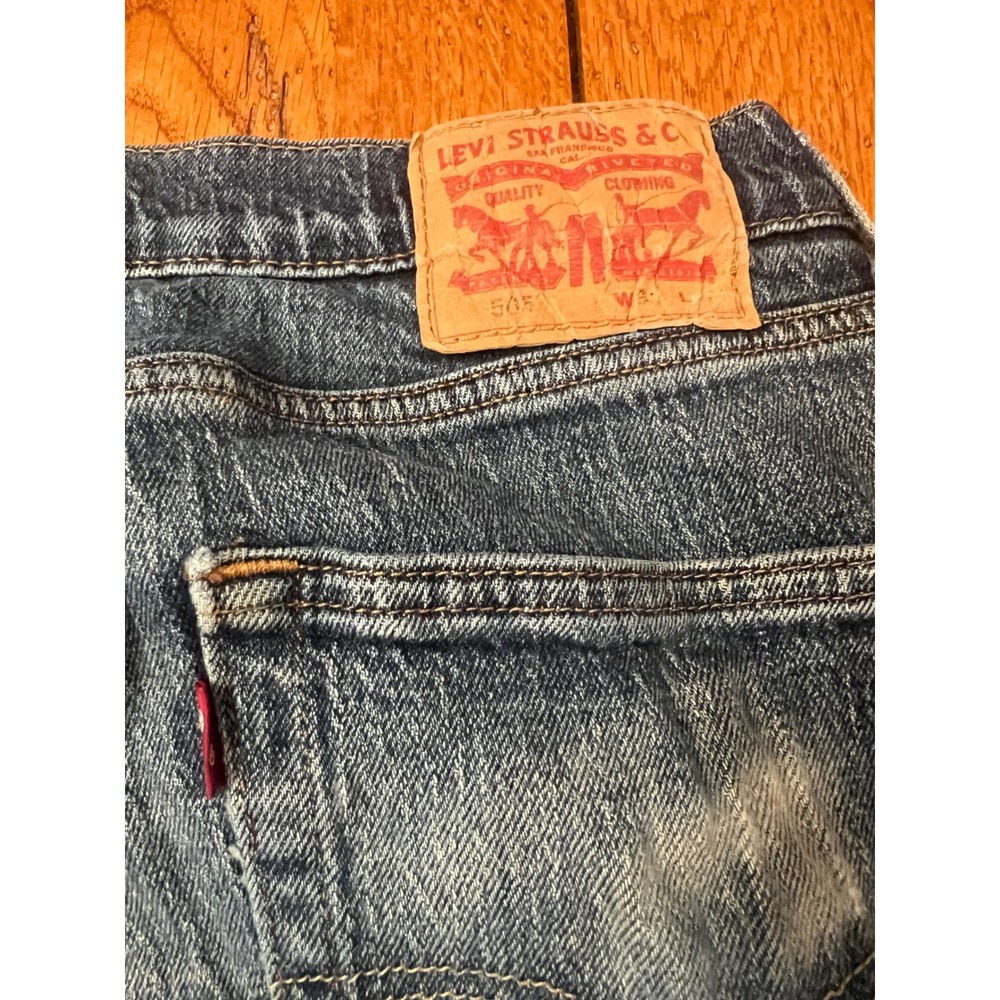 Levis 505 Regular Fit Straight Leg Jeans Mens 31x30 Medium Wash Blue 00505-1989 - Picture 5 of 7